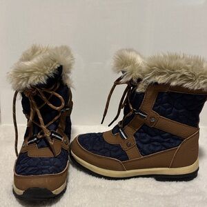 Girl's Quilted Winter Boots with Faux Fur Lining